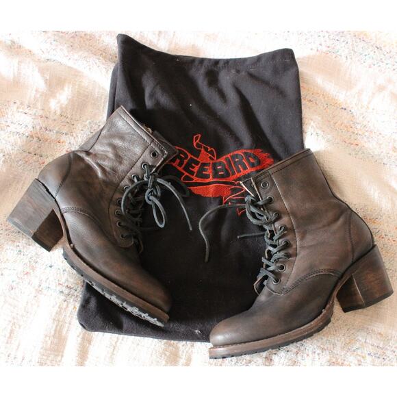 Freebird by Steven Brown Cavalier Heeled Leather Boots Size 8 - Picture 2 of 7